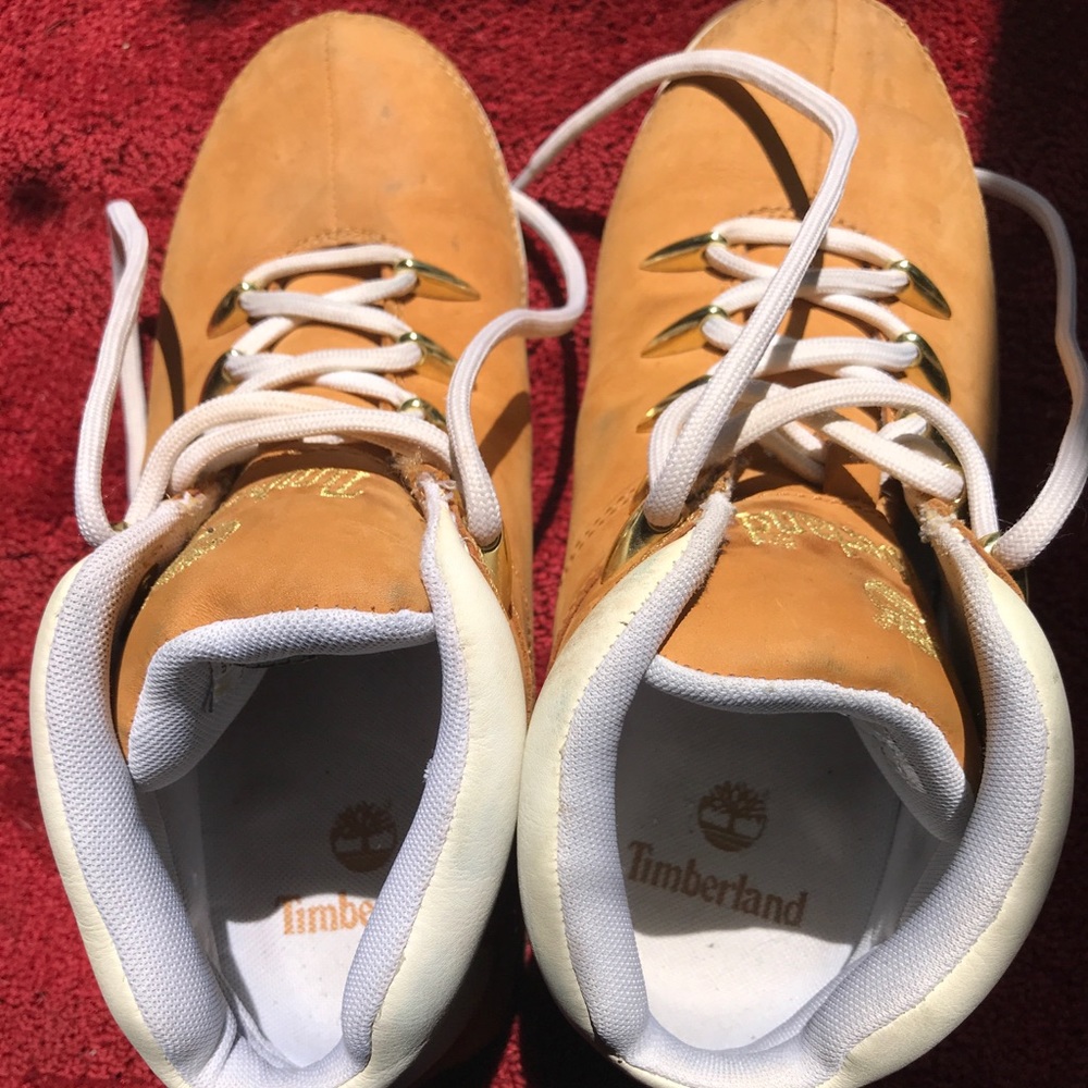 Lightly worn low rise Timberland boots